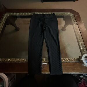 Black Textured Leggings